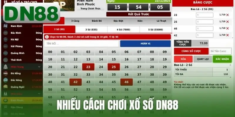 Nhiều cách chơi xổ số DN88