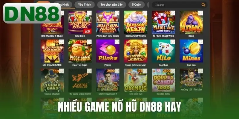 Nhiều game nổ hũ DN88 hay